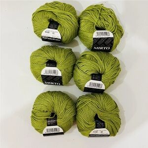 Filatura Di Crosa MIRTO 39 Green 41% Cotton 20% Linen Yarn 121 yds Lot of 6
